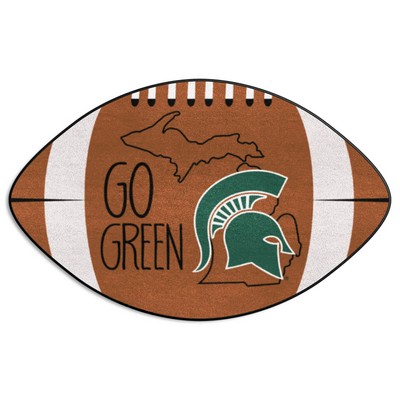Fan Mats  LLC Michigan State Spartans Southern Style Football Rug - 20.5in. x 32.5in. Brown