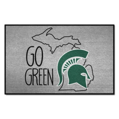 Fan Mats  LLC Michigan State Spartans Southern Style Starter Mat Accent Rug - 19in. x 30in. Gray
