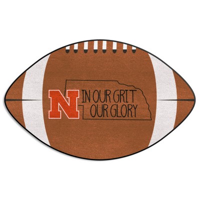 Fan Mats  LLC Nebraska Cornhuskers Southern Style Football Rug - 20.5in. x 32.5in. Brown