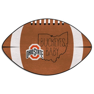 Fan Mats  LLC Ohio State Buckeyes Southern Style Football Rug - 20.5in. x 32.5in. Brown