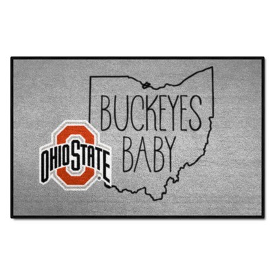 Fan Mats  LLC Ohio State Buckeyes Southern Style Starter Mat Accent Rug - 19in. x 30in. Gray