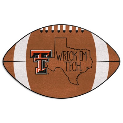 Fan Mats  LLC Texas Tech Red Raiders Southern Style Football Rug - 20.5in. x 32.5in. Brown