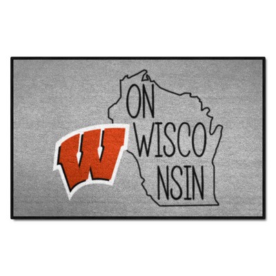 Fan Mats  LLC Wisconsin Badgers Southern Style Starter Mat Accent Rug - 19in. x 30in. Gray