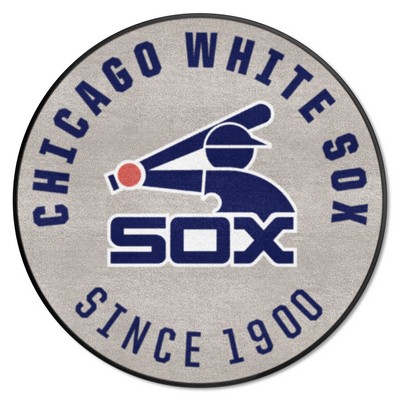 Fan Mats  LLC Chicago White Sox Roundel Rug - 27in. Diameter1917 Gray
