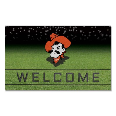 Fan Mats  LLC Oklahoma State Cowboys Rubber Door Mat - 18in. x 30in. Black