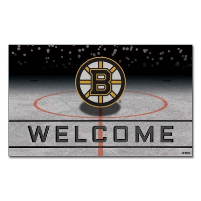 Fan Mats  LLC Boston Bruins Crumb Rubber Door Mat Black