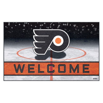 Fan Mats  LLC Philadelphia Flyers Rubber Door Mat - 18in. x 30in. Black
