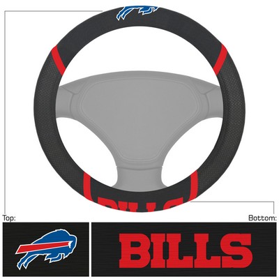 Fan Mats  LLC Buffalo Bills Embroidered Steering Wheel Cover Black