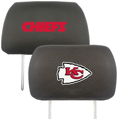 Fan Mats  LLC Kansas City Chiefs Embroidered Head Rest Cover Set - 2 Pieces Black