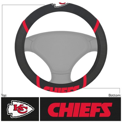 Fan Mats  LLC Kansas City Chiefs Steering Wheel Cover Black
