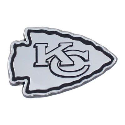 Fan Mats  LLC Kansas City Chiefs 3D Chrome Metal Emblem Chrome