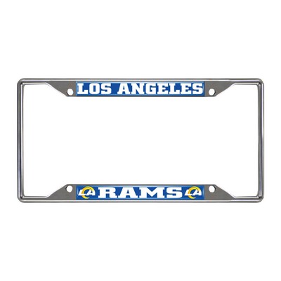 Fan Mats  LLC Los Angeles Rams Chrome Metal License Plate Frame, 6.25in x 12.25in Blue