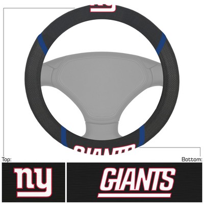 Fan Mats  LLC New York Giants Embroidered Steering Wheel Cover Black