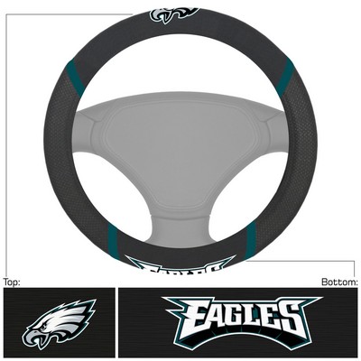 Fan Mats  LLC Philadelphia Eagles Embroidered Steering Wheel Cover Black