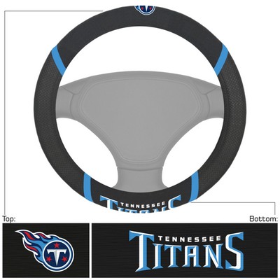 Fan Mats  LLC Tennessee Titans Embroidered Steering Wheel Cover Black