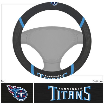 Fan Mats  LLC Tennessee Titans Steering Wheel Cover Black