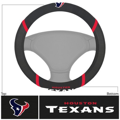 Fan Mats  LLC Houston Texans Embroidered Steering Wheel Cover Black