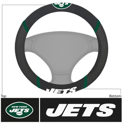 Fan Mats  LLC New York Jets Steering Wheel Cover Black