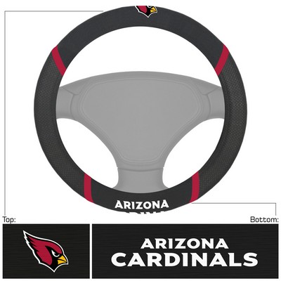 Fan Mats  LLC Arizona Cardinals Embroidered Steering Wheel Cover Black