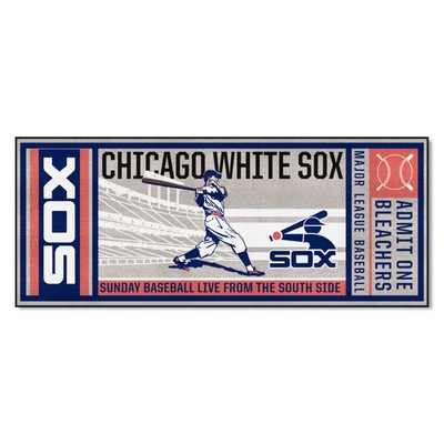 Fan Mats  LLC Chicago White Sox Ticket Runner Rug - 30in. x 72in.1917 Gray