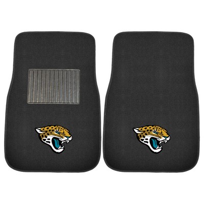 Fan Mats  LLC Jacksonville Jaguars Embroidered Car Mat Set - 2 Pieces Black