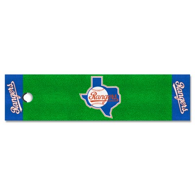 Fan Mats  LLC Texas Rangers Putting Green Mat - 1.5ft. x 6ft. Green