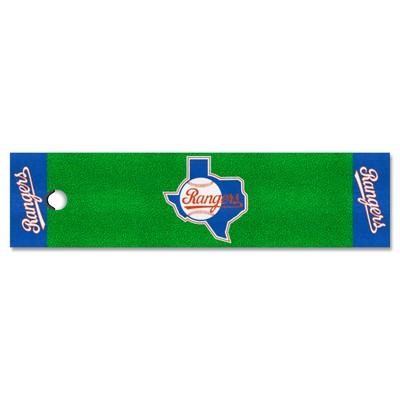 Fan Mats  LLC Texas Rangers Putting Green Mat Retro Green
