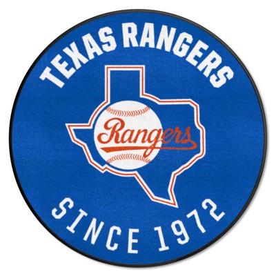 Fan Mats  LLC Texas Rangers Roundel Rug - 27in. Diameter Blue
