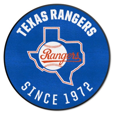 Texas Rangers Roundel Mat Retro Blue Fan Mats LLC Texas Rangers Roundel Mat Retro Blue