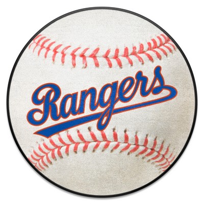 Fan Mats  LLC Texas Rangers Baseball Rug - 27in. Diameter White