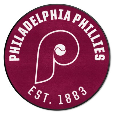 Fan Mats  LLC Philadelphia Phillies Roundel Rug - 27in. Diameter1987 Maroon
