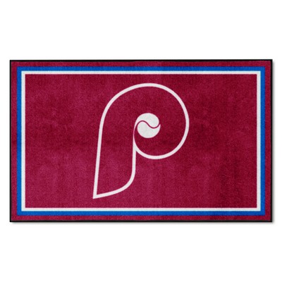 Fan Mats  LLC Philadelphia Phillies 4ft. x 6ft. Plush Area Rug1987 Maroon