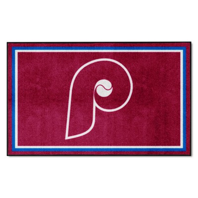 Fan Mats  LLC Philadelphia Phillies 4x6 Rug Retro Maroon