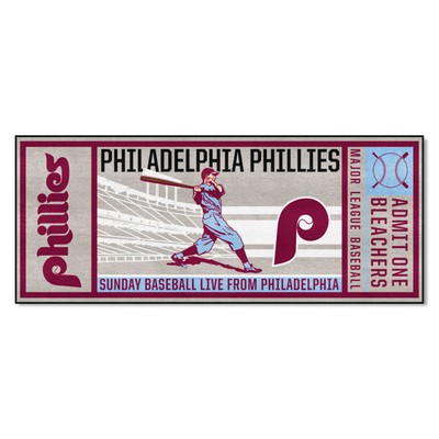 Fan Mats  LLC Philadelphia Phillies Ticket Runner Rug - 30in. x 72in. Gray