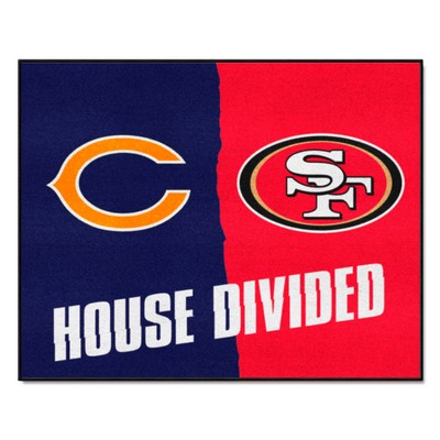 Fan Mats  LLC House Divided - Bears / 49ers House Divided Rug - 34 in. x 42.5 in. Multi