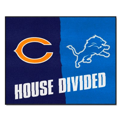 Fan Mats  LLC NFL House Divided - Bears / Lions House Divided Rug - 34 in. x 42.5 in. Multi