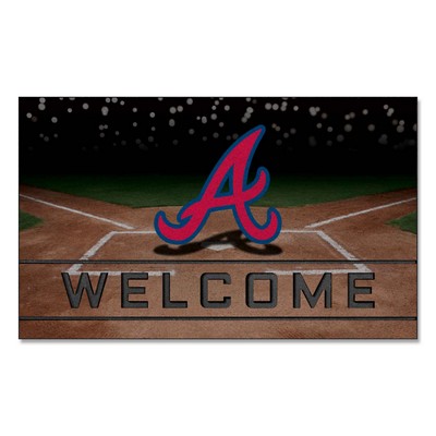 Fan Mats  LLC Atlanta Braves Crumb Rubber Door Mat Navy