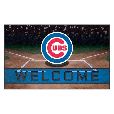Fan Mats  LLC Chicago Cubs Rubber Door Mat - 18in. x 30in. Blue