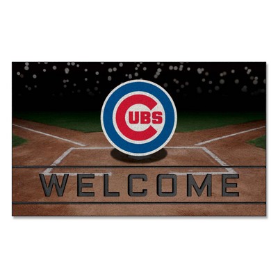 Fan Mats  LLC Chicago Cubs Crumb Rubber Door Mat Blue