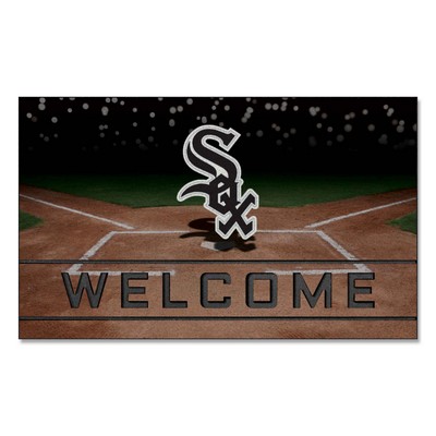 Fan Mats  LLC Chicago White Sox Crumb Rubber Door Mat Black