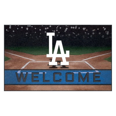 Fan Mats  LLC Los Angeles Dodgers Rubber Door Mat - 18in. x 30in. Blue