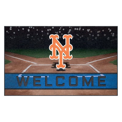 Fan Mats  LLC New York Mets Rubber Door Mat - 18in. x 30in. Blue