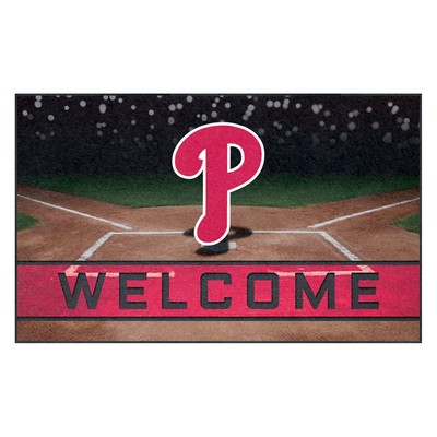 Fan Mats  LLC Philadelphia Phillies Rubber Door Mat - 18in. x 30in. Red