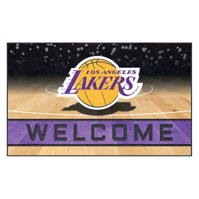 Fan Mats  LLC Los Angeles Lakers Rubber Door Mat - 18in. x 30in. Purple