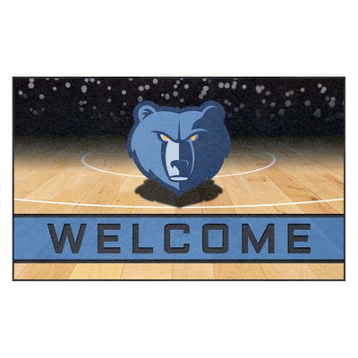 Fan Mats  LLC Memphis Grizzlies Rubber Door Mat - 18in. x 30in. Blue