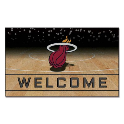 Fan Mats  LLC Miami Heat Crumb Rubber Door Mat Black