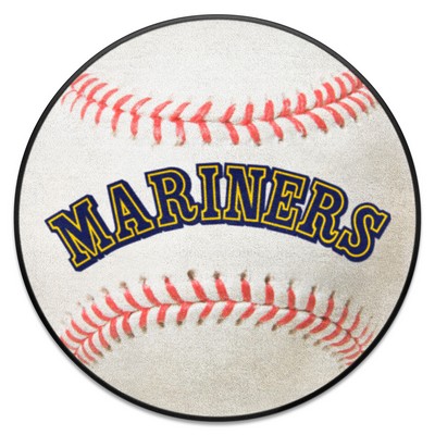 Fan Mats  LLC Seattle Mariners Baseball Rug - 27in. Diameter White