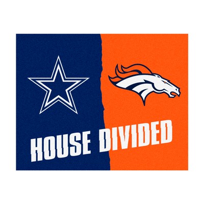 Fan Mats  LLC NFL House Divided - Cowboys / Broncos House Divided Rug - 34 in. x 42.5 in. Multi