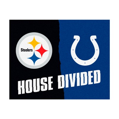 Fan Mats  LLC NFL House Divided - Steelers / Colts House Divided Rug - 34 in. x 42.5 in. Multi