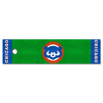 Fan Mats  LLC Chicago Cubs Putting Green Mat Retro Green